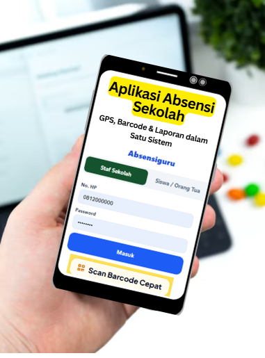 Tampilan Aplikasi Absensiguru di HP